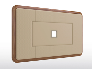 DUCA - Wall-mounted leather TV cabinet with cable management by BRUNO ZAMPA - view 3